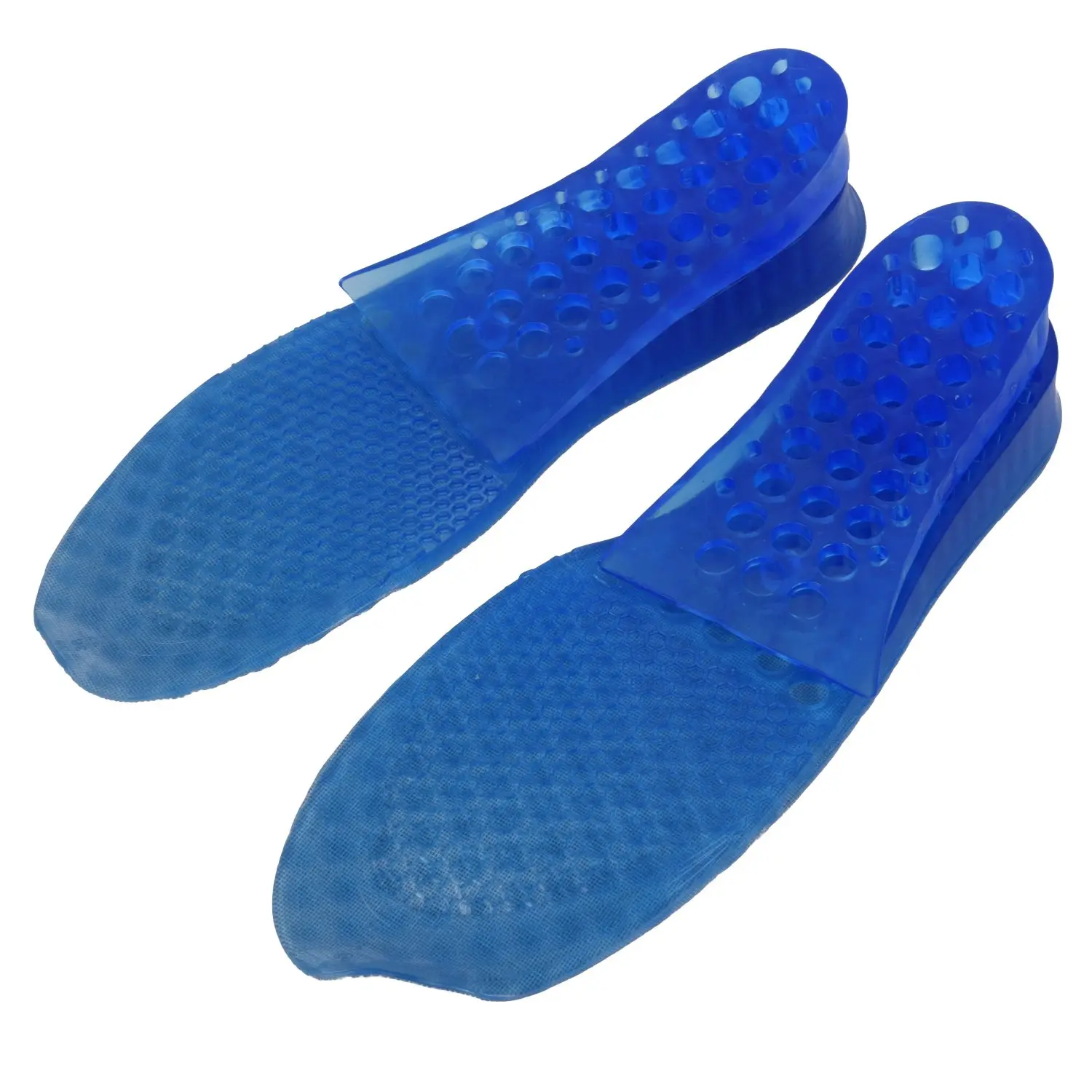 

FGGS 1 Pair 2 - Layer Scaled Height-Increasing Insoles Blue bottom gray surface Insoles in Silicone Gel for Women 35-39- Blue,