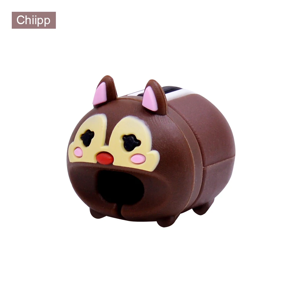 CHIPAL Tsum милый мультфильм укус животных кабель протектор для iPhone USB кабель для передачи данных кусачки провода моталка Органайзер кукла модель - Цвет: Chiipp