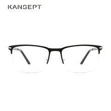 Металлические мужские очки в оправе полуоправа квадратная оправа для очков Новое поступление Goggle деловые мужские оправы для очков для мужчин#1228