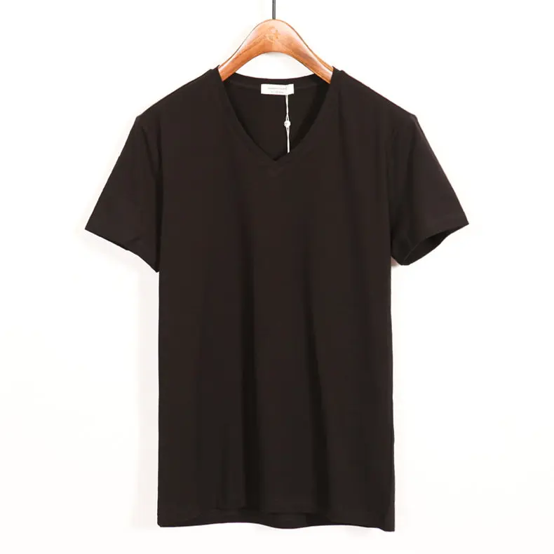 Super quality Mens V neck T shirts Cheap price Casual male short Top Tees Black White Gray Pink Blue Large size Brand clothing-04