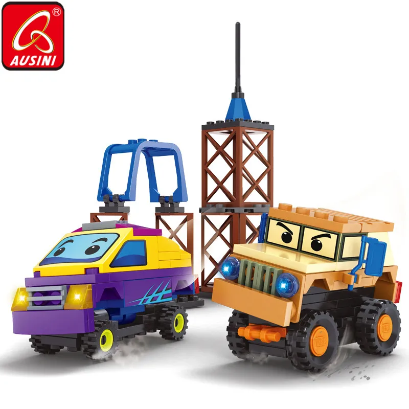 

AUSINI Mini Racing Cars Building Blocks Toys for Children Vehicle Sport Car Creator Model Constructor City Plastic Kid Plaything