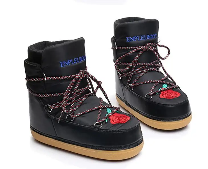 Boots woman shoes winter female warm water-resistant upper plus size fashion non-slip sole free shipping embroidery snow boot c2