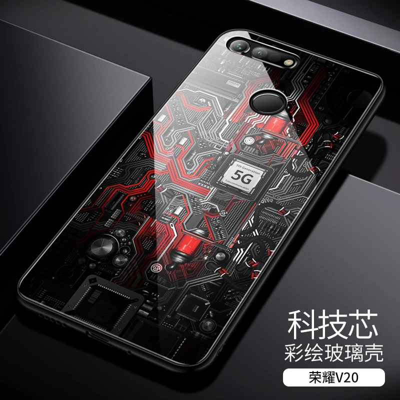 Стеклянный чехол Aixuan для Huawei Honor V20 с рисунком из закаленного стекла силиконовый