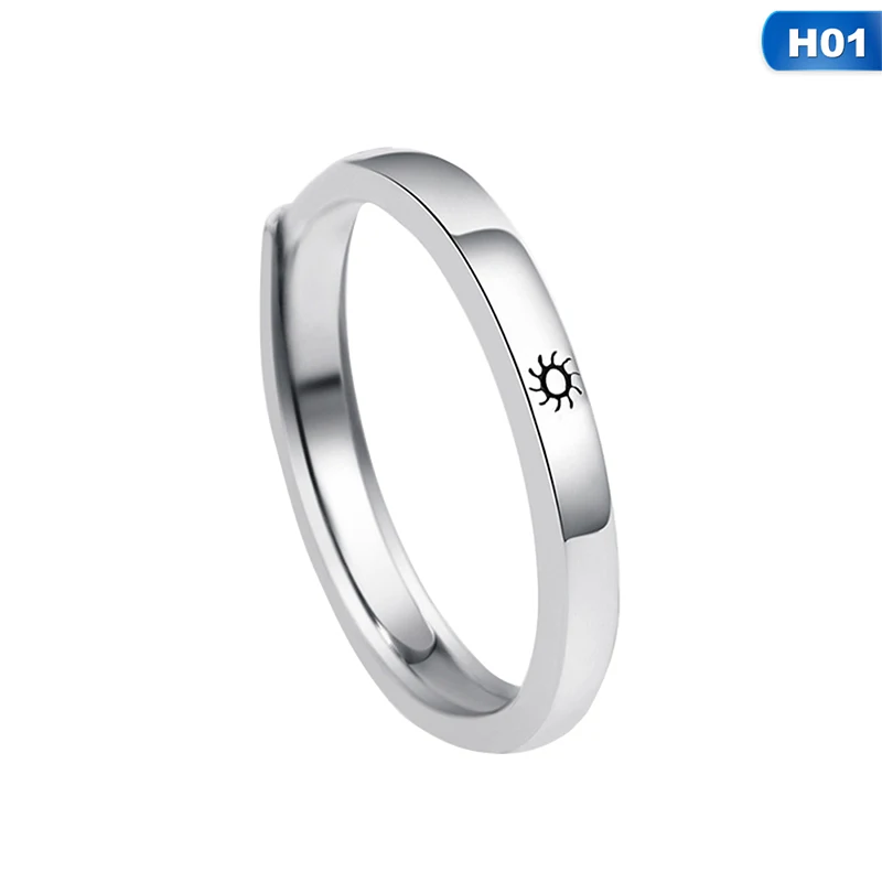 Кольца для влюбленных из цинкового сплава, серебряные кольца для влюбленных, обручальные кольца для женщин и мужчин, вечерние украшения, подарок - Цвет основного камня: H01