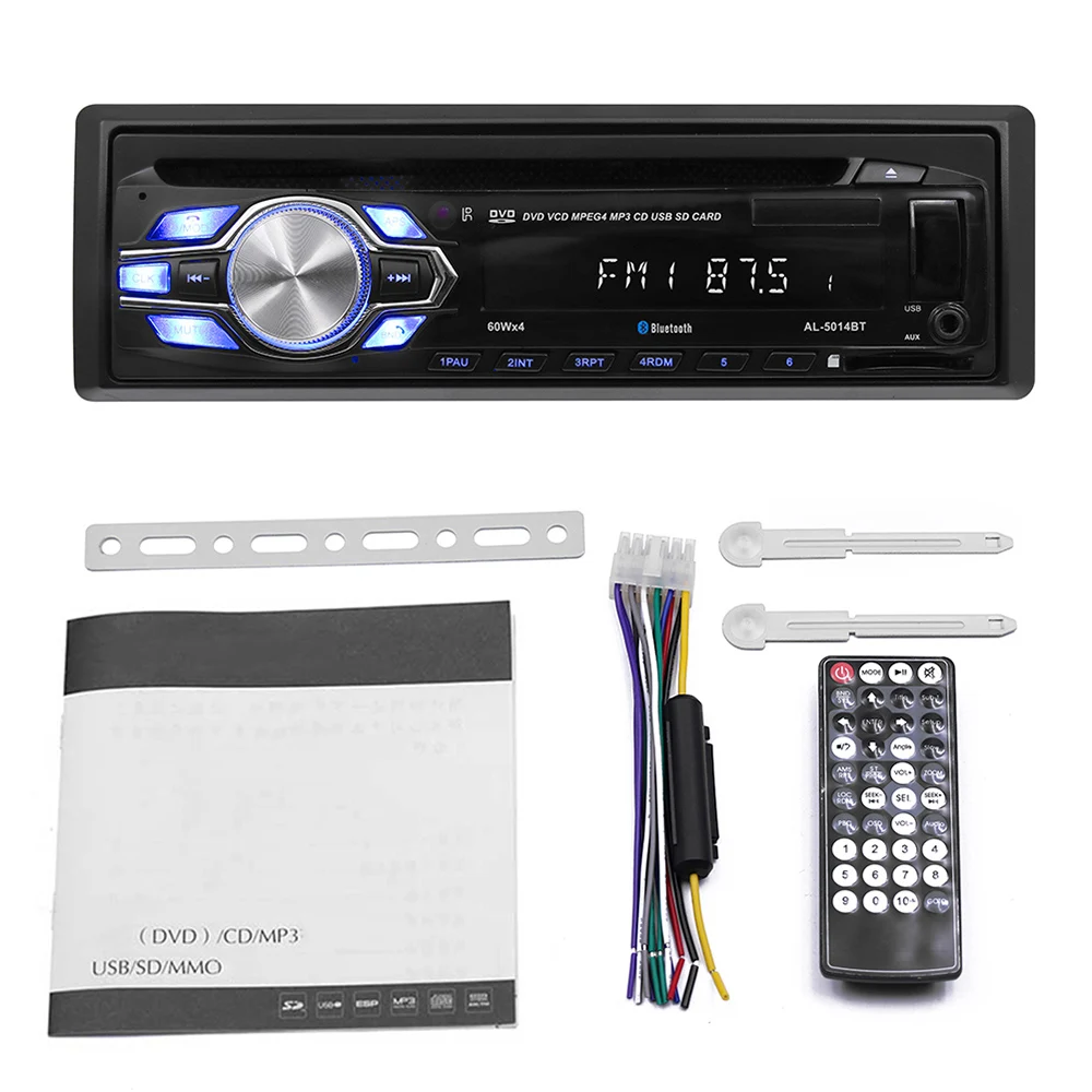 Автомобильный радиоприемник с Bluetooth автомобильный стерео радио FM Aux вход приемник 12 В в-тире 1 din Авто MP3 мультимедийный плеер Поддержка карт памяти SD через USB