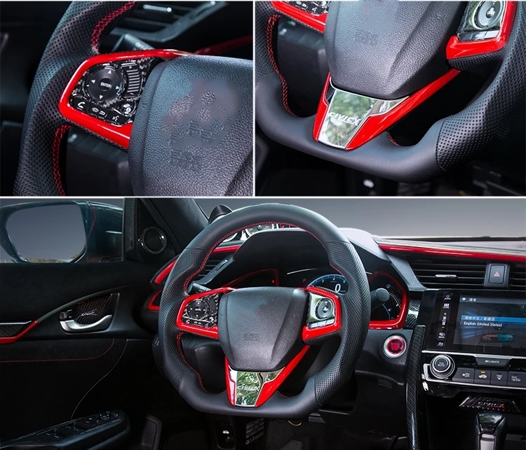 Для Honda Civic 2016 2018 10th Gen седан углеродное волокно производительность версия красный