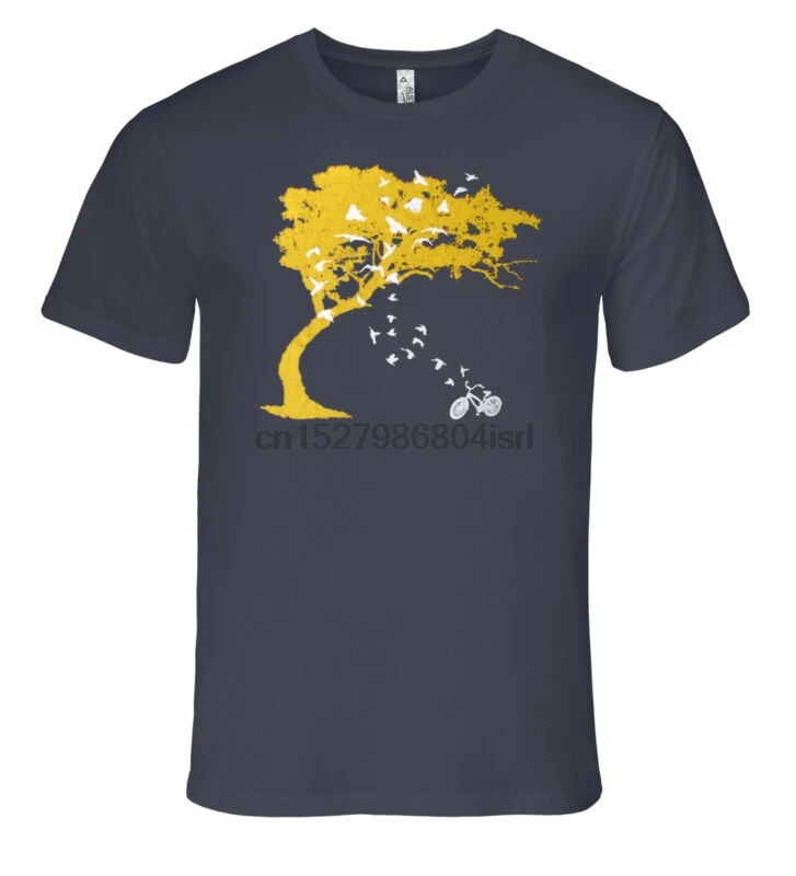 

Bike birds tree mens charcoal premium bicycle tee tshirt