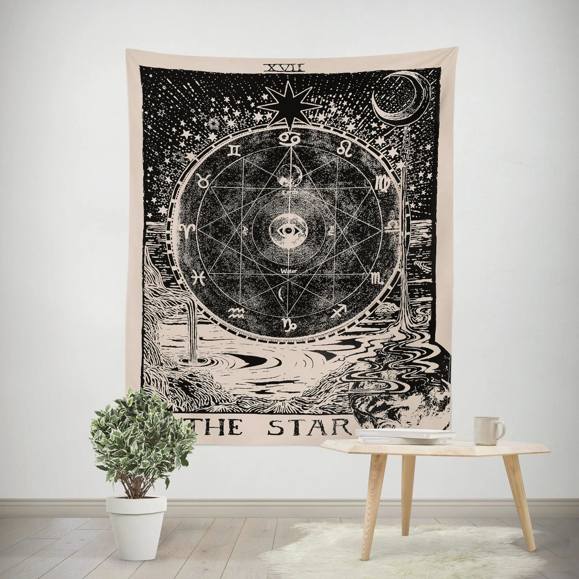 

European and American divination Horoscope Sun Star Moon living room bedroom Tapestry home decoration tapestry wall hanging