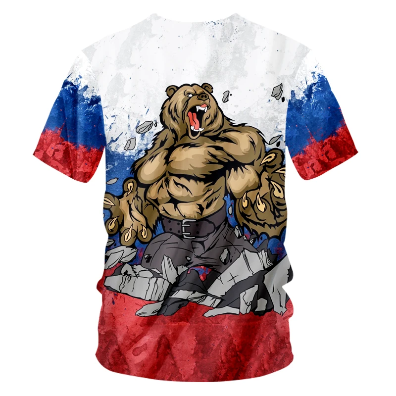 OGKB бренд Россия футболка медведь футболки 3d все тело печать войны футболка мужская крутая Harajuku 7XL