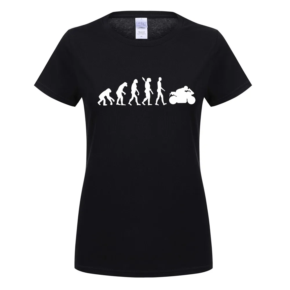 

Woman Motorbike T Shirts New Fashion Motorcycle ape to evolution T Shirt Summer Short Sleeve O-Neck Cotton Girl Tees Tops OT-005