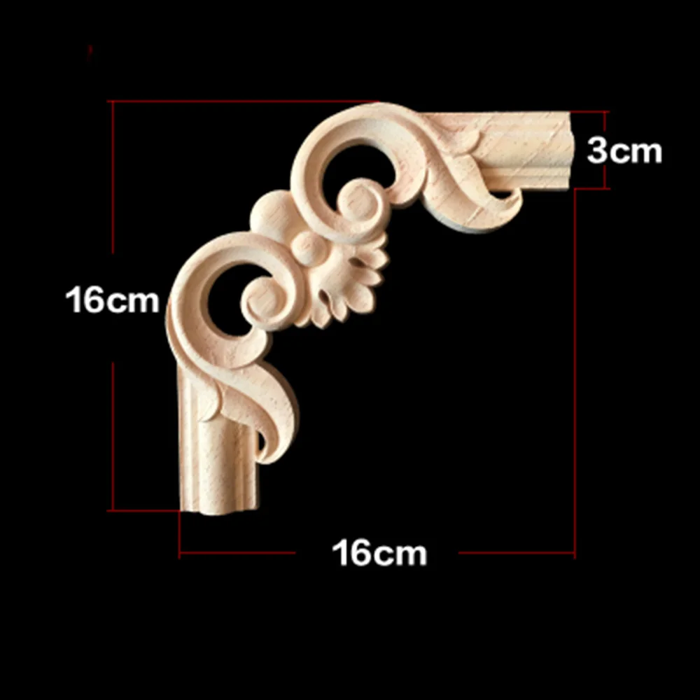 1//5//10Pcs Wood Carved Ornament Flower Onlay Applique Home Decor Furniture Craft