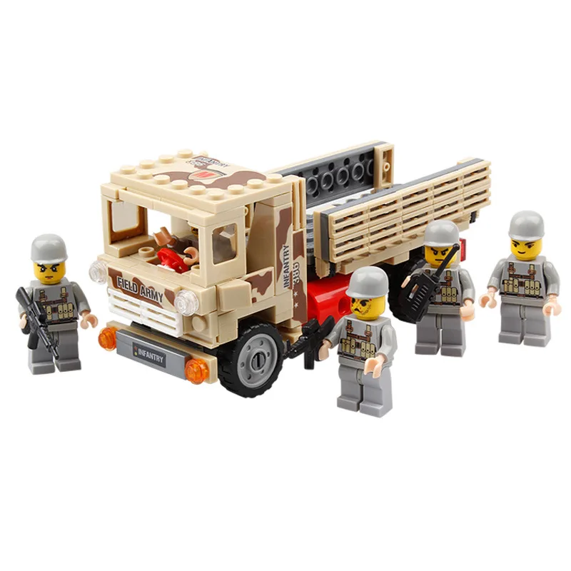 

KAZI Models Building toy Compatible with Lego K84027 183pcs Army Truck Blocks Toys Hobbies For Boys Girls Building Kits