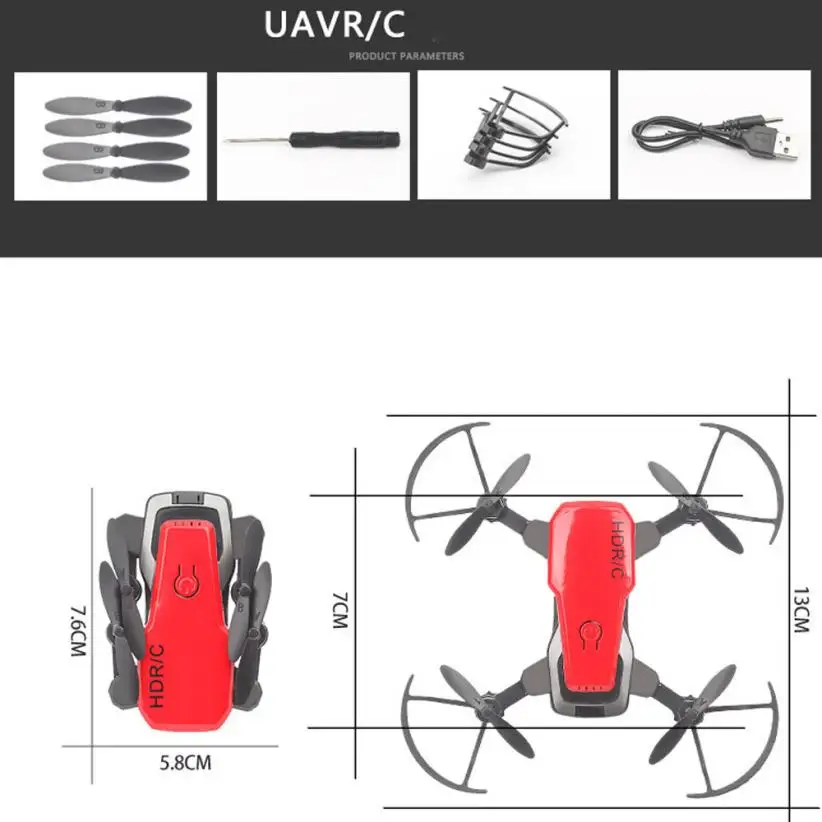 CHAMSGEND мини D2WH Складная с поддержкой Wi-Fi FPV 0.3MP HD Камера 2,4G 6-осевой Квадрокоптер с дистанционным управлением Drone игрушки для детей и взрослых подарки