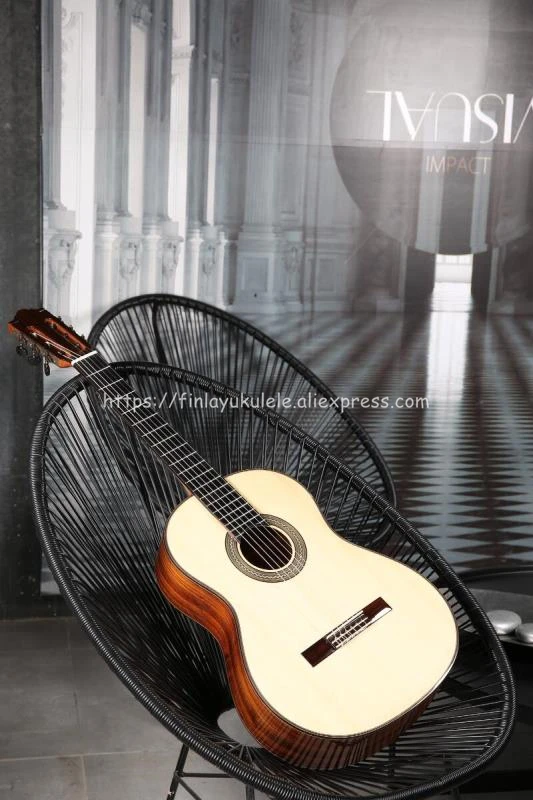 Professional Handmade 39 inch Full Solid Acoustic Classical guitar With Spruce Top/ Solid Rosewood+Maple Body +Hard Case,Gloss