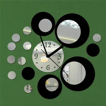 

Charmful Round Wall Clock DIY 3D Mirror Surface Wall Decal For Bedroom Living Room Home Decor