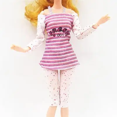 Мульти-Стили кукла ручной работы модный наряд короткое платье мультфильм рубашка милые брюки кукла аксессуары Одежда для куклы - Цвет: Оранжевый