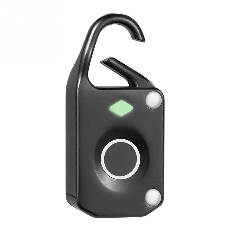 

Smart Fingerprint Lock Anti Theft Mini Waterproof Electronic Keyless Luggage Padlock Black White Zinc alloy Fingerprint Lock