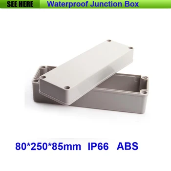 

Free Shipping 1 Piece Small Type IP66 ABS Grey Waterproof waterproof plastic enclosure 80*250*85mm