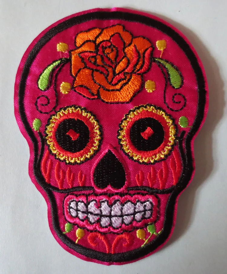 rose skull Rose red color Exquisite Embroidry Patches for Jacket Back
