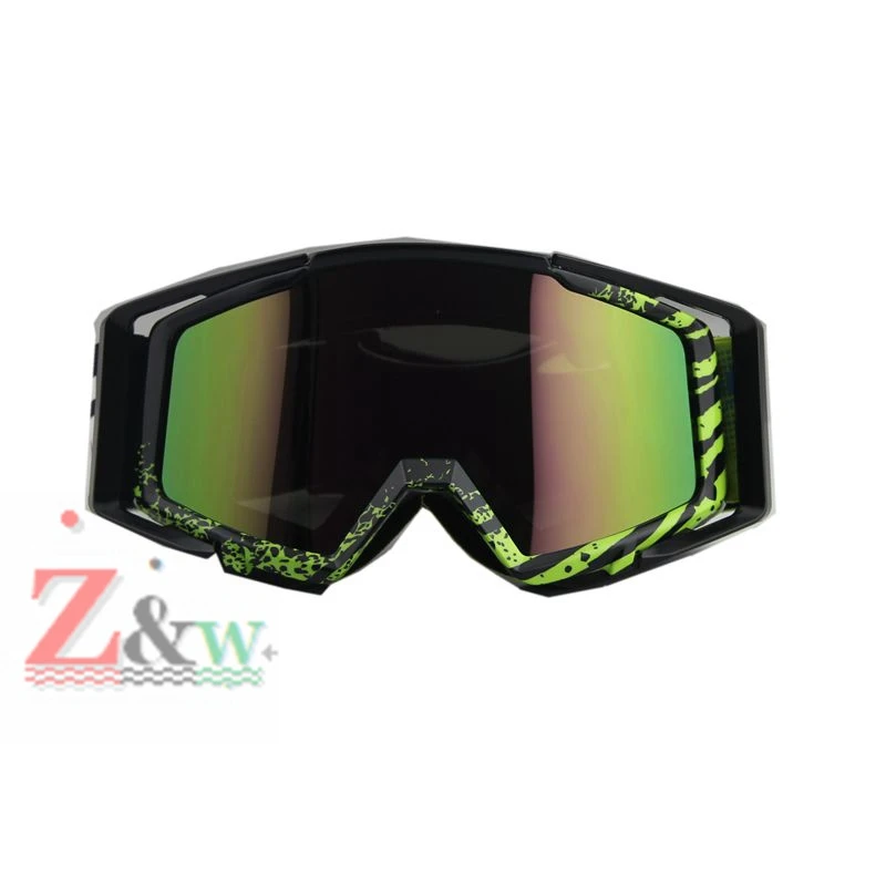 New Design Green Frame Dust proof Goggles Motorcycle Motocross Dirt