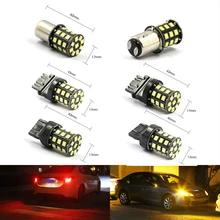 BAY15D 1157 1156 7443 3157 Vermelho Branco AX-2835 SMD LED Car Brake Cauda Turn Signal Lâmpadas