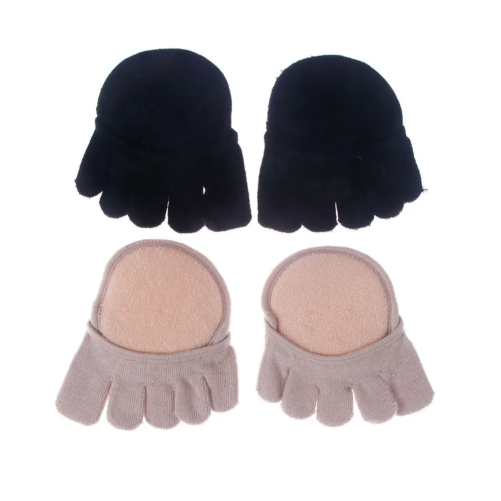 

1 Pair Cute Anti-slip Socks Insoles Cotton Five Toes Socks Half Insoles Pads Forefoot Support Invisable Cushion