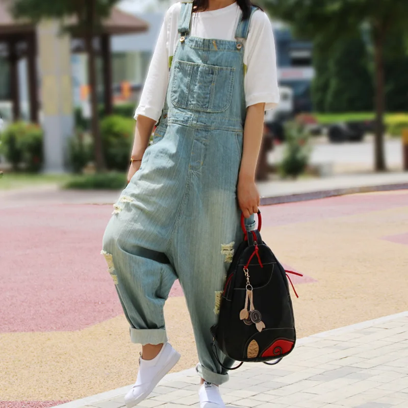 

Dungarees women jeans denim overalls women ripped jumpsuit female 2018 Chinese style jumpsuits for women 2018 DD1643 S