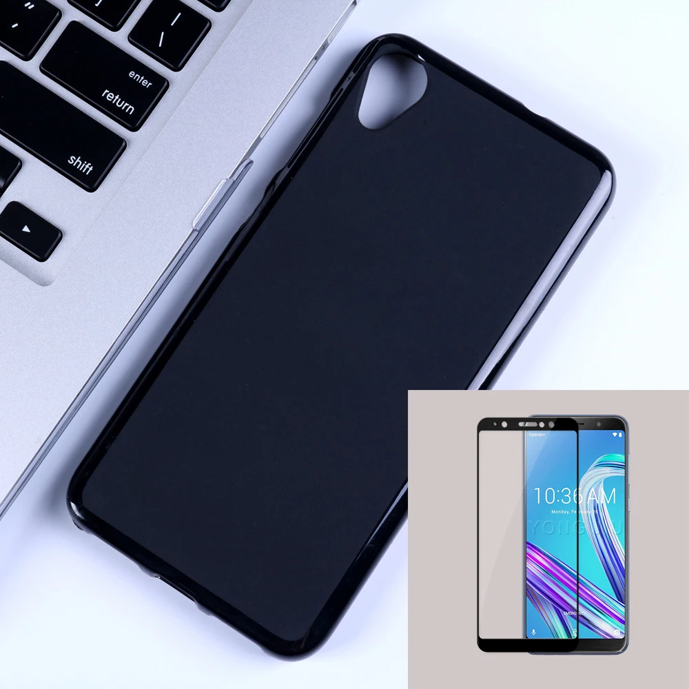 2.5D 9H Tempered Full Glass ZenFone Live L1 ZA550KL with Soft TPU Case