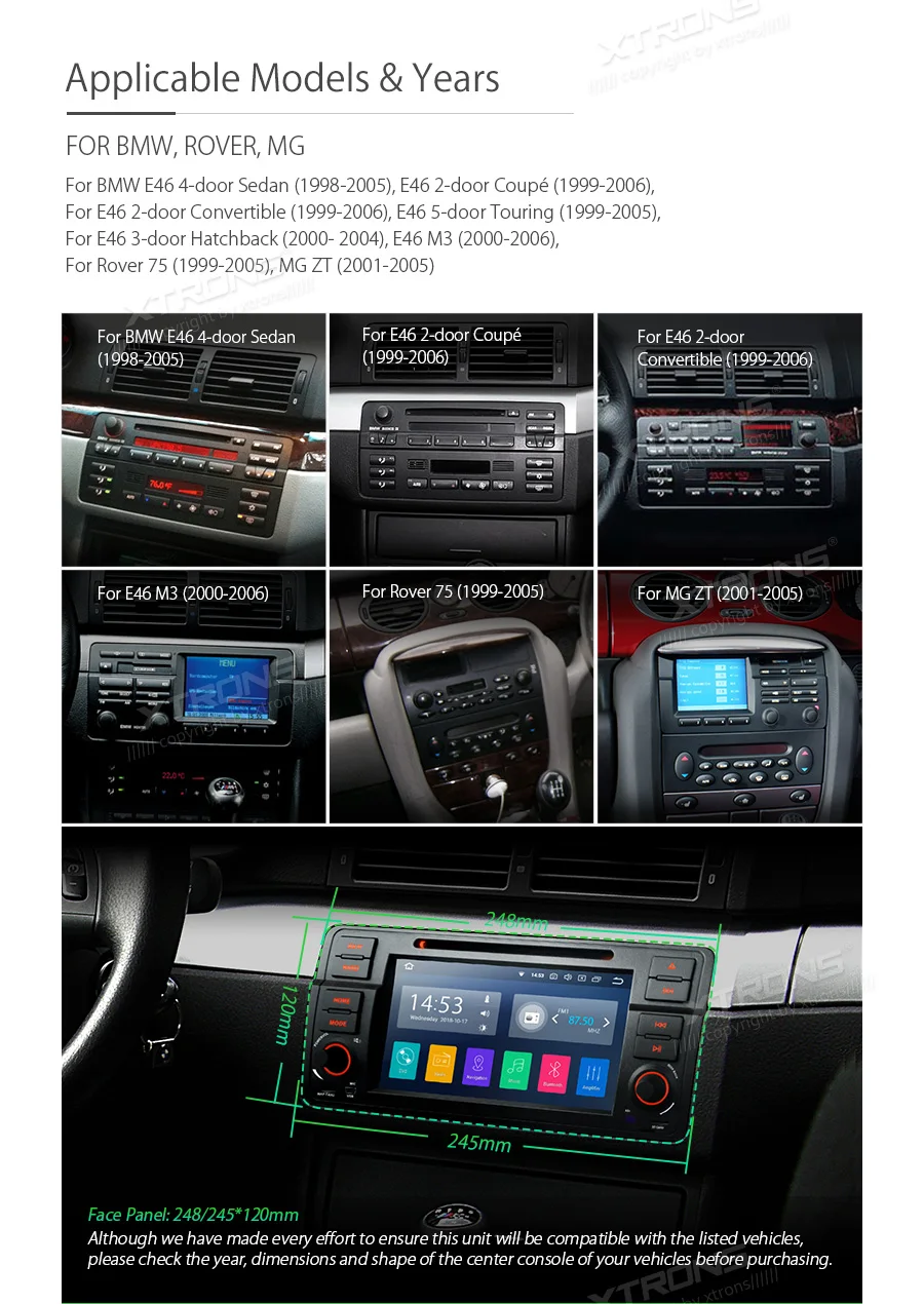Clearance 7" Android 8.1 Car DVD Player RDS GPS CANbus WIFI Radio for BMW E46 M3 2000 2001 2002 2003 2004 2005 2006 Rover 75 MG ZT 2