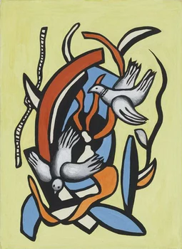 

Abstract handmade painting flying bird on oil canvas for living room decor and wallpaper