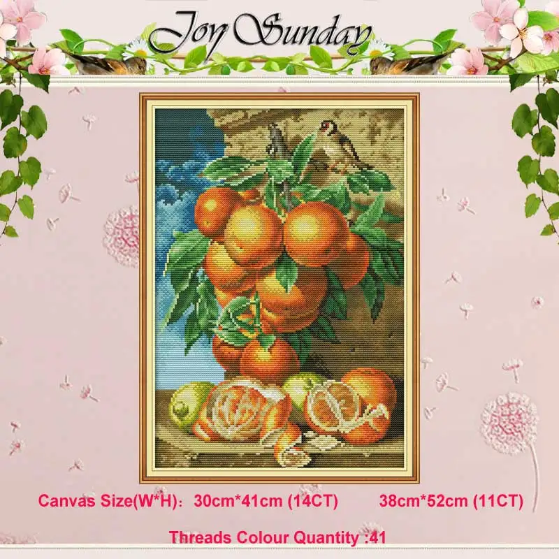 

Orange fruit painting counted 11CT 14CT Cross Stitch Set DIY DMC wholesale Cross-stitch Kit Embroidery Needlework Home Decor