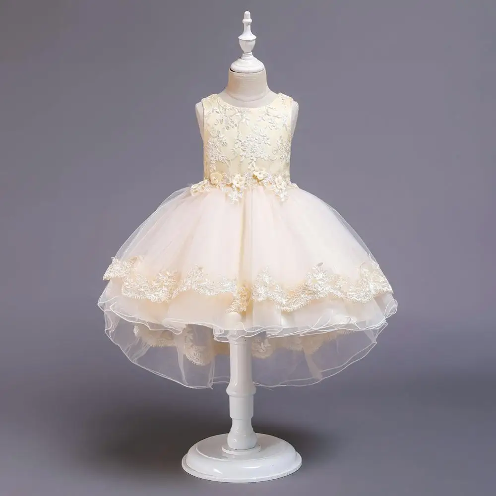 CAILENI Children Formal Party Dress New Kid Girls Princess Dress Prom Ball Gown Birthday Gift Frock For Girls 2-10 Years - Цвет: champagne