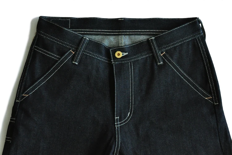 SauceZhan 266XX Shorts Jeans Man Raw Denim Jeans Knee Length Selvedge Denim Jeans Mens Jeans Indigo Straight Casual