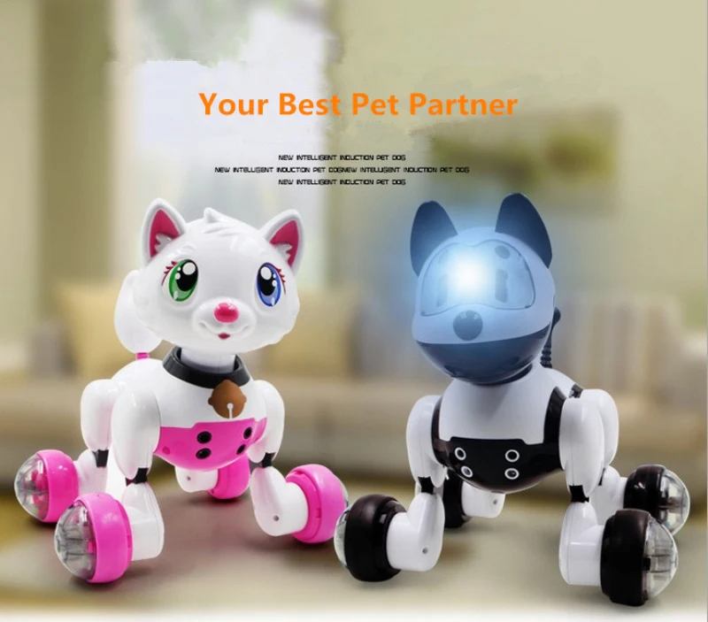 Controle de Voz Elétrico do Cão do Gato do Animal de Estimação Robô do Cão do Robô do Gato do Bebê Eletrônico do Animal de Estimação com Comando Inteligente Educacional Brinquedo Crianças 8 Cheap Animais eletrônicos