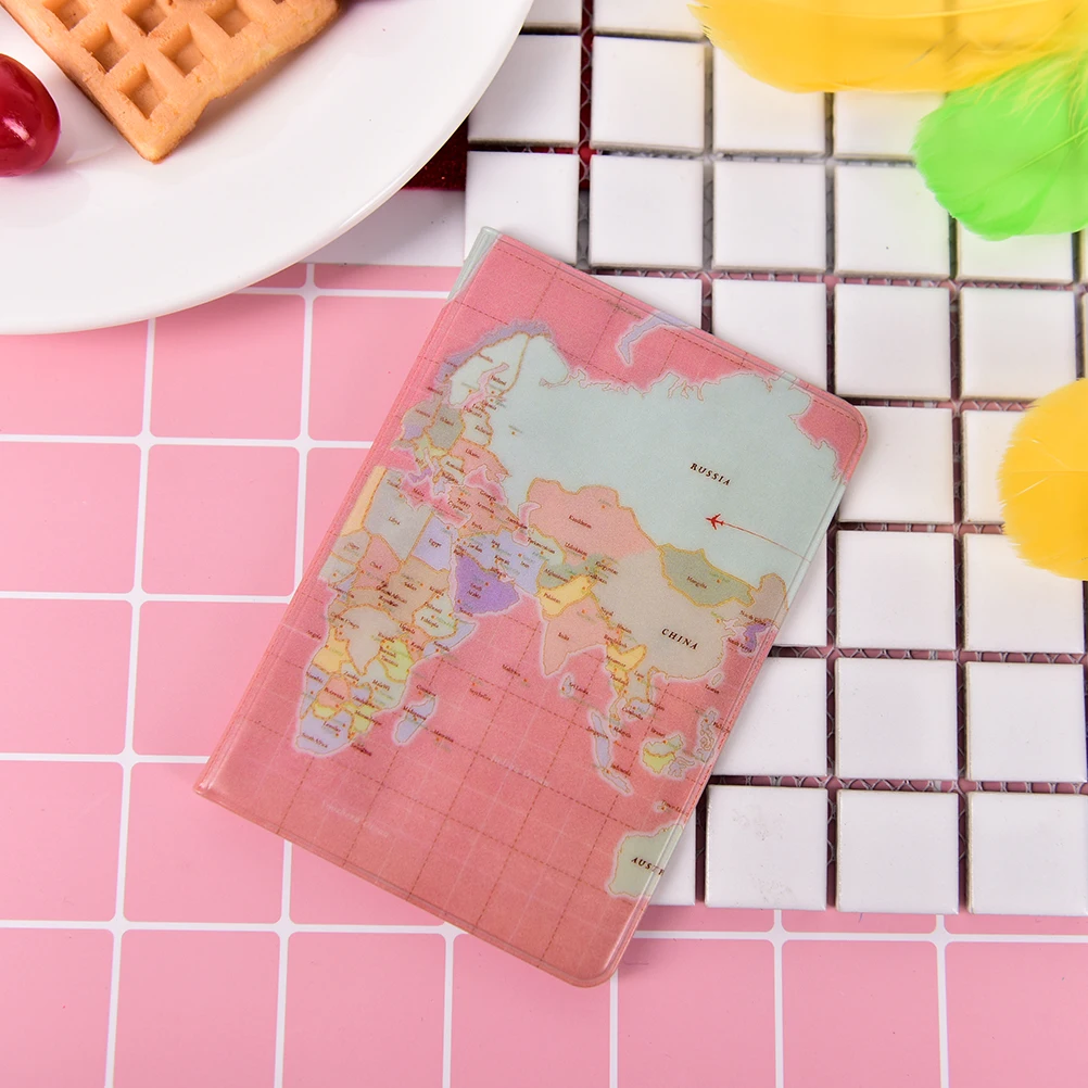 

1pcs World Map Passport Cover Of The Passport Wallet Female Passport Holder Protective Pochette Passeport Documents Case