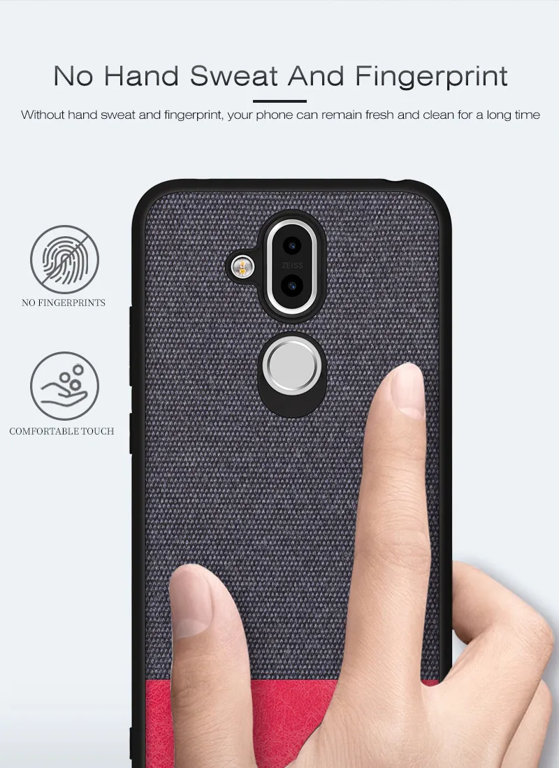 For Nokia X7 Case New Nokia 8.1 Case Full protection Hybrid PU Cloth TPU Business Dark Gentleman Case For Nokia X7 Case9