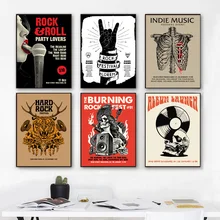 Heavy Metal Rock And Roll Vintage Posters And Prints Abstract Wall Art Canvas Painting Wall Pictures For Living Room Home Decor