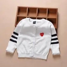 Осенний Хлопковый вязаный свитер для мальчиков кардиган с круглым вырезом дикая рубашка свитера для девочек