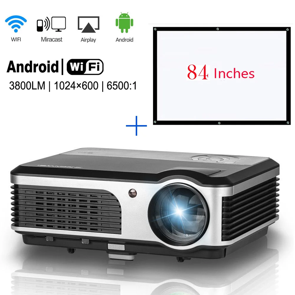 1080p LED Home Theater Projector + 84 Inches Screen Movie Home Theater