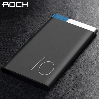 Slim 10000 mAh ROCK Portable Ultra-thin Polymer Metal Alloy Powerbank battery