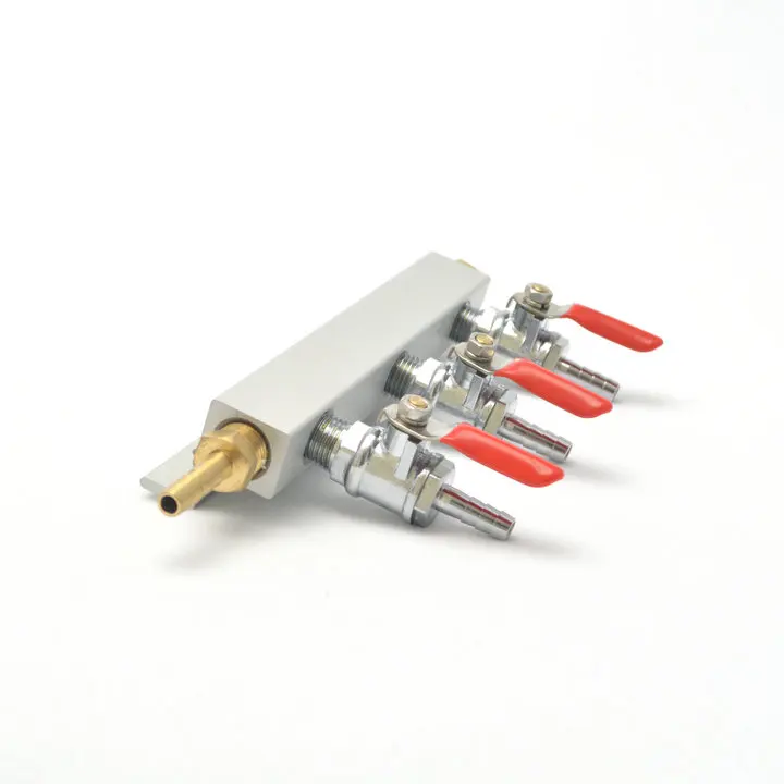 

3 Way 1/4" Barb CO2 Gas Distribution Manifold Splitter Beer Kegerator Homebrew