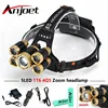 Anjoet – lampe frontale CREE à 5 LED XML T6 + 4 x XPE, lumière frontale Zoomable, lumière d'urgence pour camping randonnée pêche extérieur, 20000 Lumens ► Photo 1/6