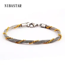 4 мм широкий мужской браслет-цепочка серебро и золото нержавеющая сталь никогда не выцветает, высокое качество