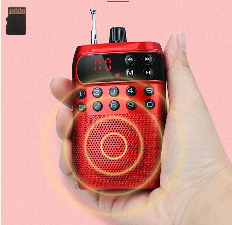 Перезаряжаемый портативный MP3 радио приемник карманное Fm Поддержка TF карты плеер
