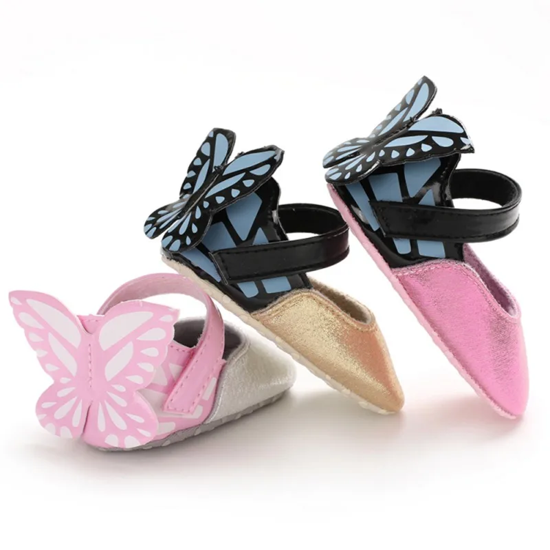 

Baby Girls Shoes Butterfly Cartoon Cute Newborn Baby Princess Shoes PU Soft Bottom First Walkers Girls Shoes