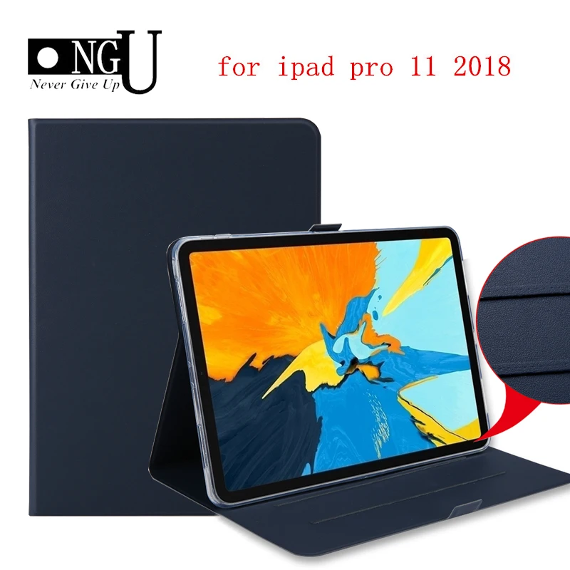 

Slim Magnetic Smart Case For iPad Pro 11 2018 Flip PU Leather Stand Cover For New iPad Pro 11 Soft TPU Silicon Back Cover Funda