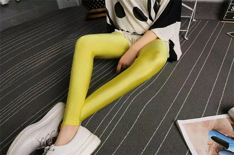 Neon Leggings Push Up Fitness Leggin Summer Workout Elastic Stretch Shiny Skinny Pant Femme lularoe leggings