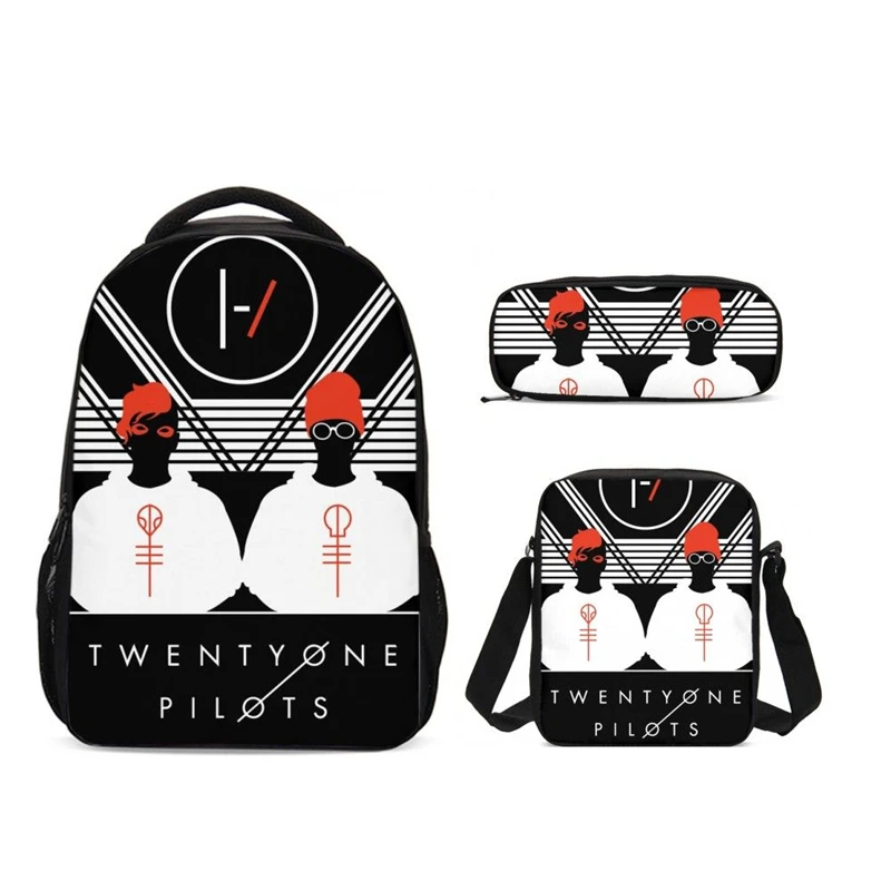 3 шт./компл. детский школьный рюкзак Twenty One Pilots модный для мальчиков подростков