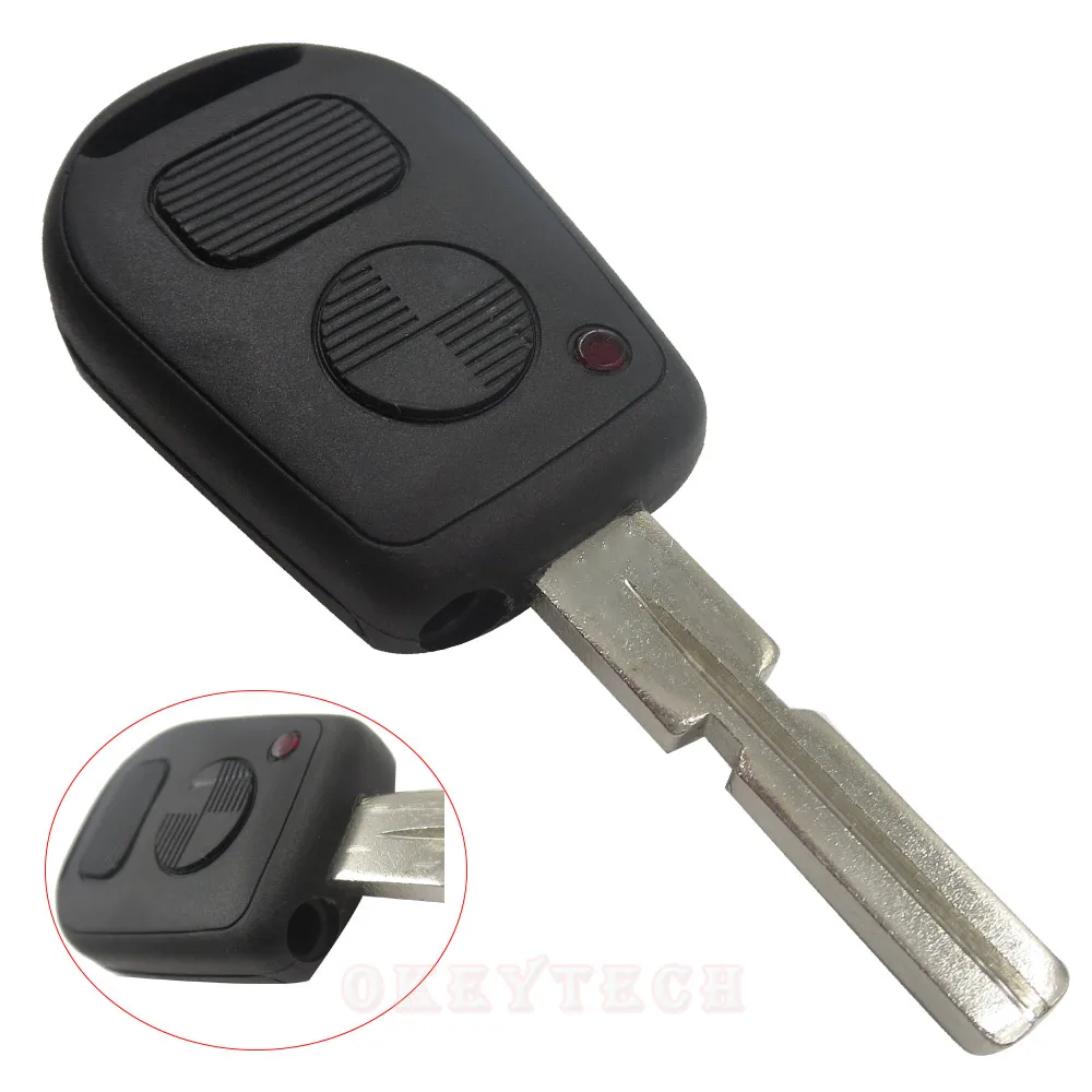 OkeyTech Remote Fob Case Replacement Car Key Shell 2 Buttons Key Case Cover Protection Fob for BMW E38 E39 E36 Z3 Car Styling