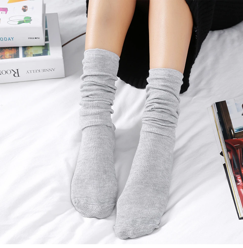 Hot Harajuku Cool Socks Art Women Fashion Cotton socks Comfortable Four Seasons Solid Simple Female Sox In Winter Autumn (11)